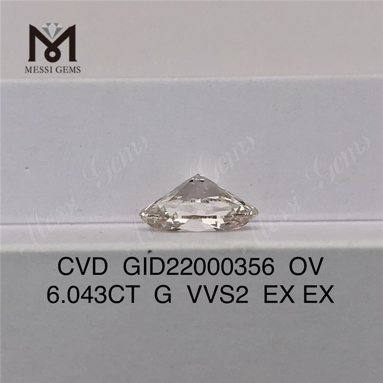 6.043CT G VVS2 EX EX 6ct Engros CVD Diamonds OV Sparkle GID22000356丨Messigems