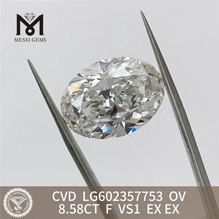  8.58CT F VS1 EX EX cvd OV laboratoriedyrket diamant LG602357753 fra Lab丨Messigems