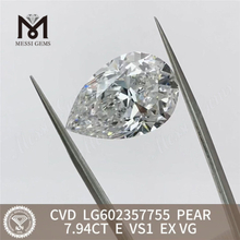 7.94CT E VS1 EX VG PEAR cvd diamanter til salg Økonomisk Sparkle for juvelerer丨Messigems LG602357755