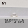 5.00CT H VS1 EX VG OV skabte diamanter til salg IGI Certified Brilliance丨Messigems LG608300151 