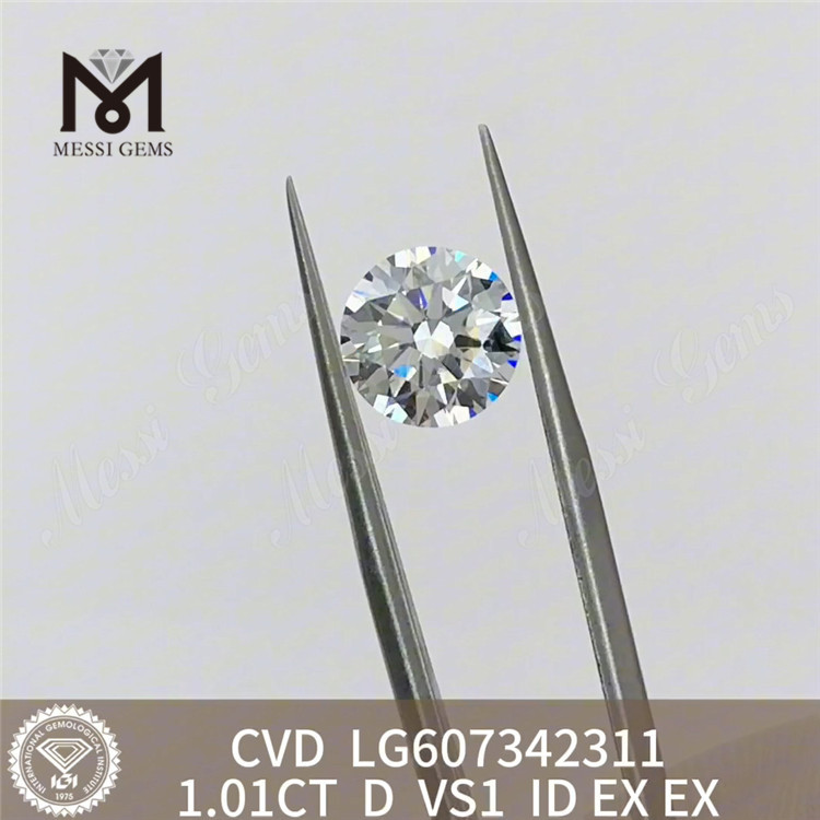1.01CT D VS1 CVD diamant Lab-Grown Luxury丨Messigems LG607342311 