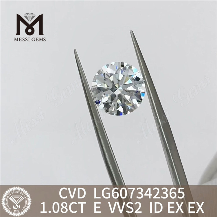1.08CT E VVS2 laboratoriedyrket diamant 1 karat CVD Allure丨Messigems LG607342365
