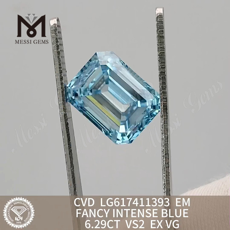 6.29CT EM VS2 FANCY INTENSE BLUE laboratoriedyrket cvd diamant丨Messigems CVD LG617411393