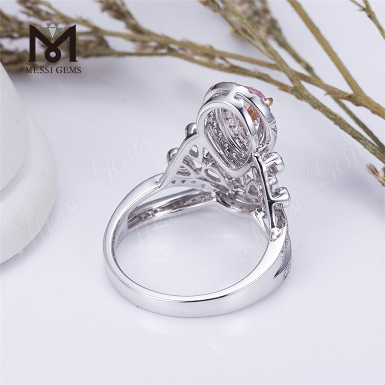 14 k 18 k hvid guld miljøvenlige valg Lab dyrket Diamond Pink pære form ring