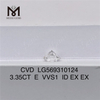 3.35CT E VVS1 ID EX EX Lab Grown Certified Diamonds