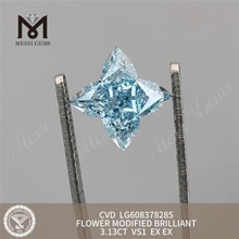 3.13ct VS1 Blue Flower Lab Made Diamond CVD LG608378285