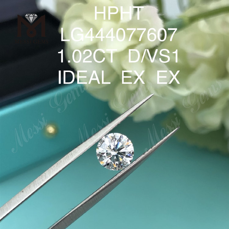 1,02 karat D VS1 runde BRILLIANT IDEAL Cut Grade nye menneskeskabte diamanter