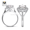 1 karat VVS DEF hvid diamant blomst 14k 18k hvidguld forlovelse bryllup lab diamantring