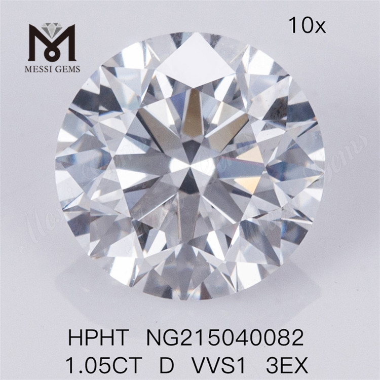1.05CT Rund D VVS1 HPHT 3EX Løse Brilliant Lab Diamanter 
