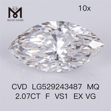 2.07CT F VS1 EX CVD laboratoriedyrket marquise diamant IGI-certifikat