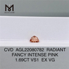 1.69CT FANCY INTENSE PINK VS1 EX VG RADIANT laboratoriediamant CVD AGL22080782