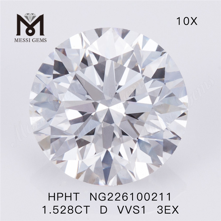 1.528 karat D VVS1 3EX rundslebne laboratoriedyrkede diamanter producentpris på udsalg