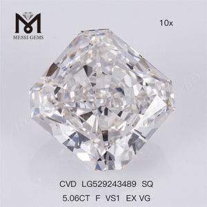5.06CT F VS1 EX VG CVD SQ laboratoriedyrkede diamanter 5 karat høj kvalitet 