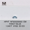 1.04CT FANCY BLUE VVS2 EX EX EM engros lab skabt diamanter HPHT NF303230003