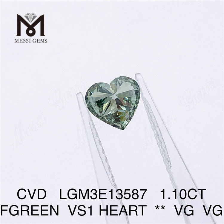 1.10CT FGREEN VS1 HEART VG VG laboratoriedyrkede diamanter producent CVD LGM3E13587