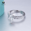 Højkvalitets forlovelsesvielsesring pære moissanite ring 18 karat hvidguld bryllup smykker 