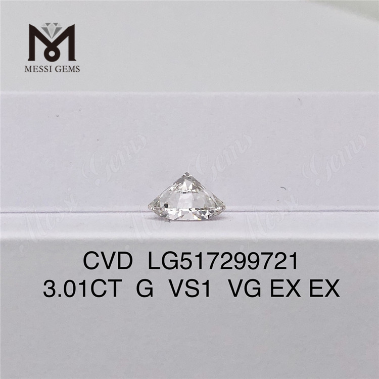 3.012 karat G Farve VS1 klarhed Fabrikspris på lager Hurtig levering Lab Grown cvd diamant