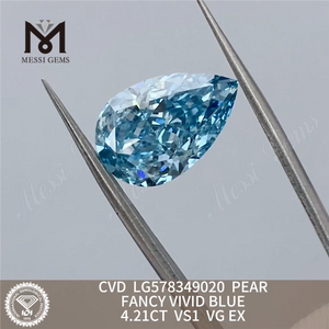 4.21CT VS1 VG EX PEAR FANCY VIVID BLUE billige laboratoriefremstillede diamanter CVD LG578349020