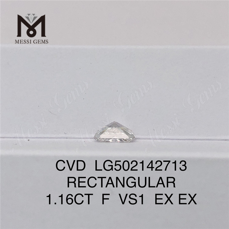1.16CT rektangulær skæring F VS1 EX EX CVD Lab Grown Diamond IGI-certifikat