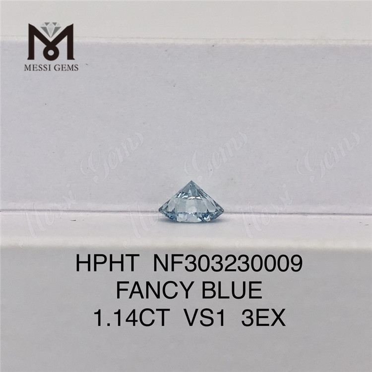 1.14CT VS1 3EX FANCY BLUE rund løs laboratoriediamant HPHT NF303230009