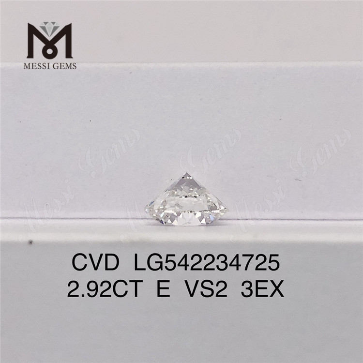 2.92CT E CVD løs diamant engros RD hpht lab dyrkede diamanter