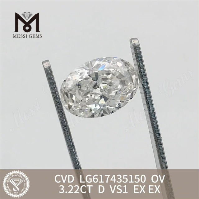 3.22CT D VS1 ovale mandskabte diamanter IGI丨Messigems CVD LG617435150