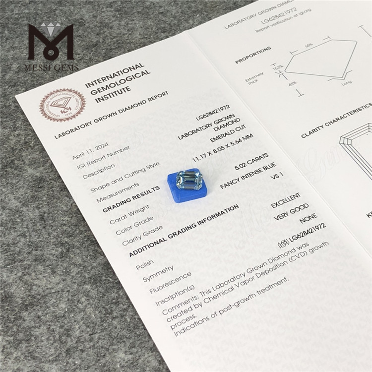 5.02CT EM FANCY INTENSE BLUE laboratoriediamanter VS1 CVD LG628421972丨Messigems 