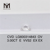 3CT E VVS2 EX til Oval Cvd i diamant LG600314843 Alle dine smykkerbehov丨Messigems