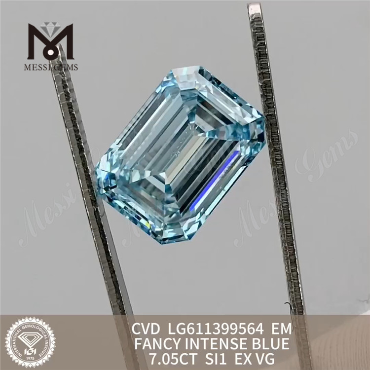 7.05CT SI1 EM FANCY INTENSE BLUE Laboratoriedyrket diamant CVD LG611399564 