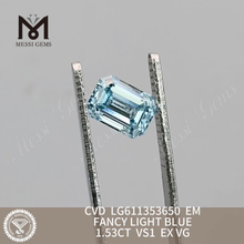 1.53CT VS1 FANCY LIGHT BLUE EM simuleret diamantpris丨Messigems CVD LG611353650 