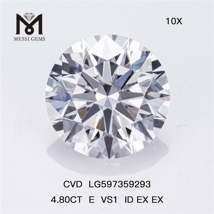 4.80CT E VS1 ID EX EX Bulk Engineered Diamonds Slip Your Brilliance CVD LG597359293 丨Messigems