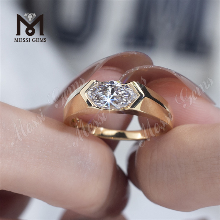 18 karat hvidguld laboratoriedyrket diamant Solitaire stil marquise cut forlovelsesring