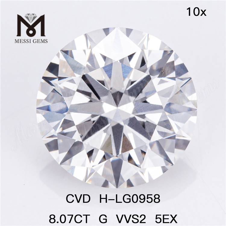 8.06CT G VVS2 ID EX EX Bulk CVD diamanter: Kvalitet du kan stole på LG602336105丨Messigems